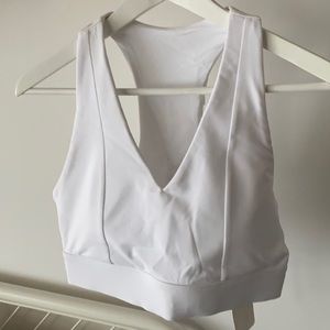 Fabletics white sports bra